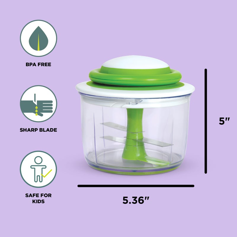 Chef'n VeggiChop Hand-Powered Food Chopper (Arugula), 5.5" x 5.5" x 5" - Image 2
